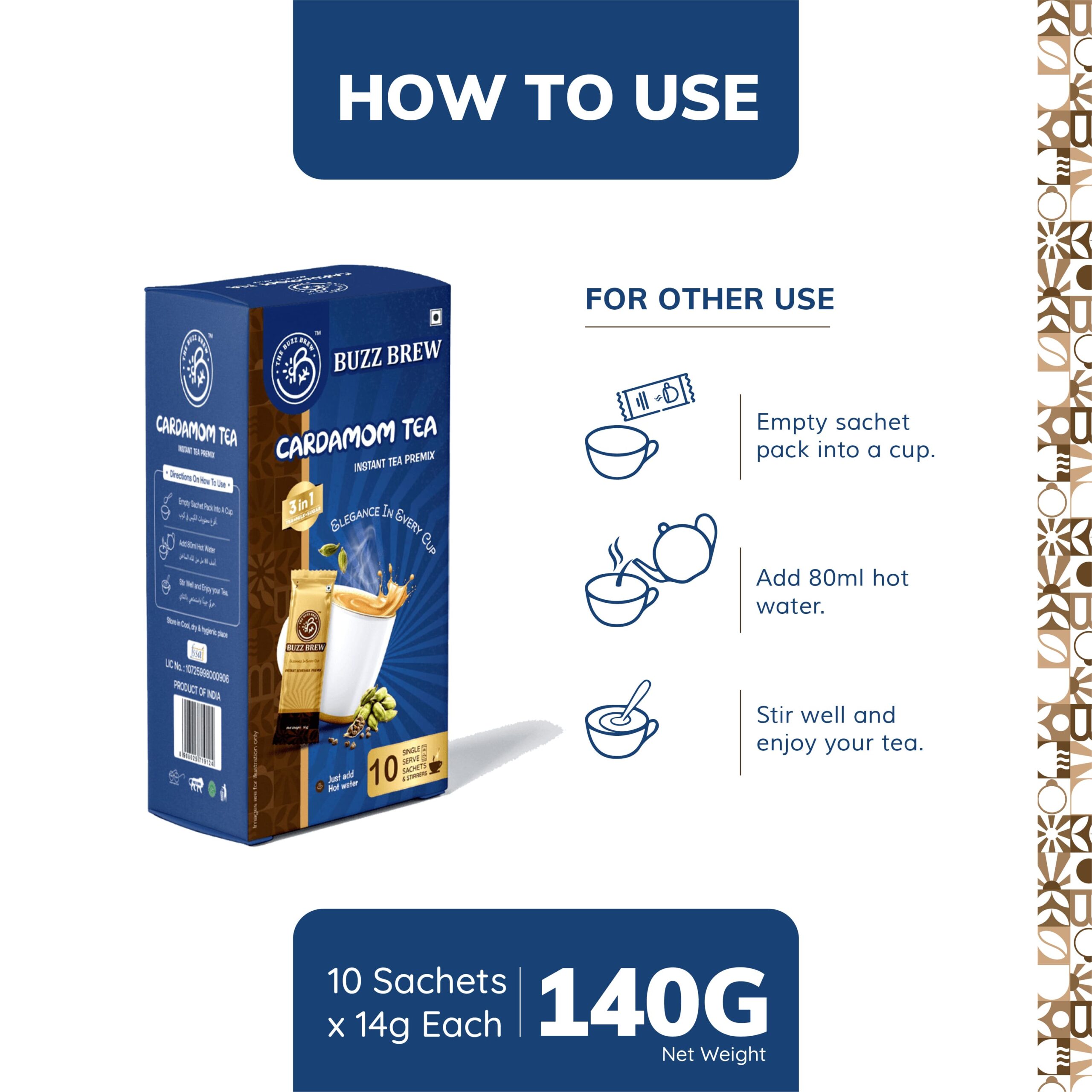 Cardamom Tea Premix Sachet