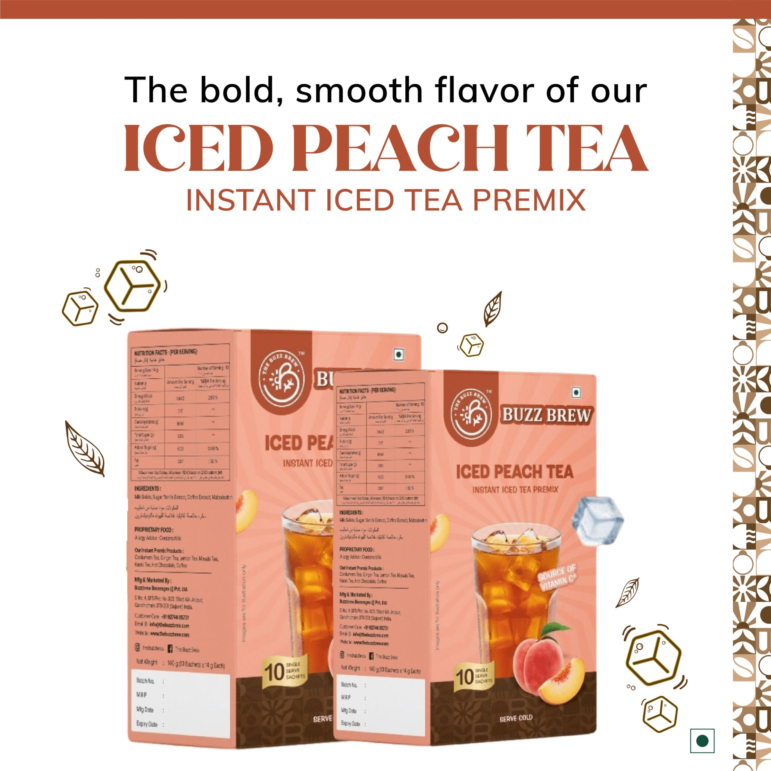 Iced Peach Tea Premix Sachet