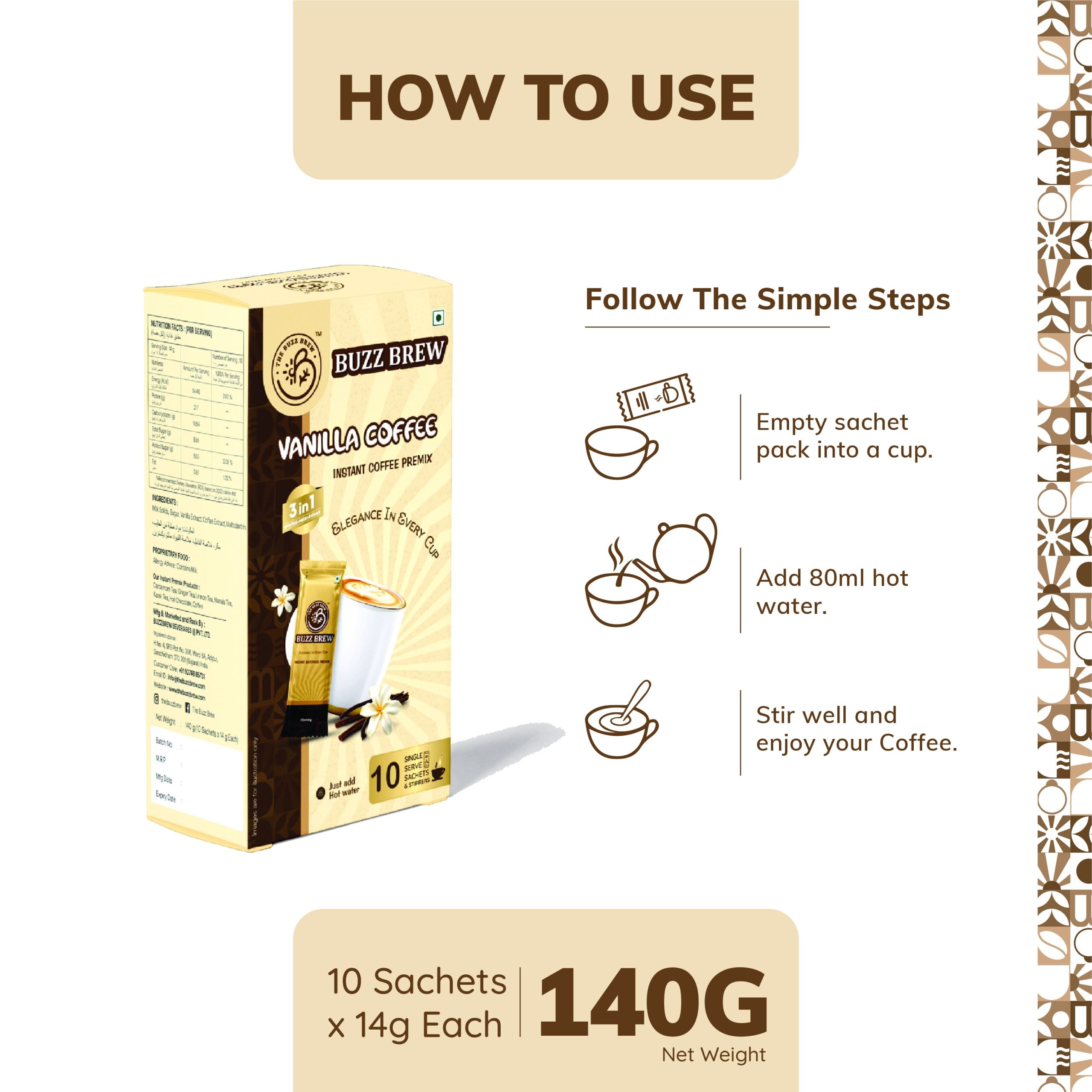 Vanilla Coffee Premix Sachet