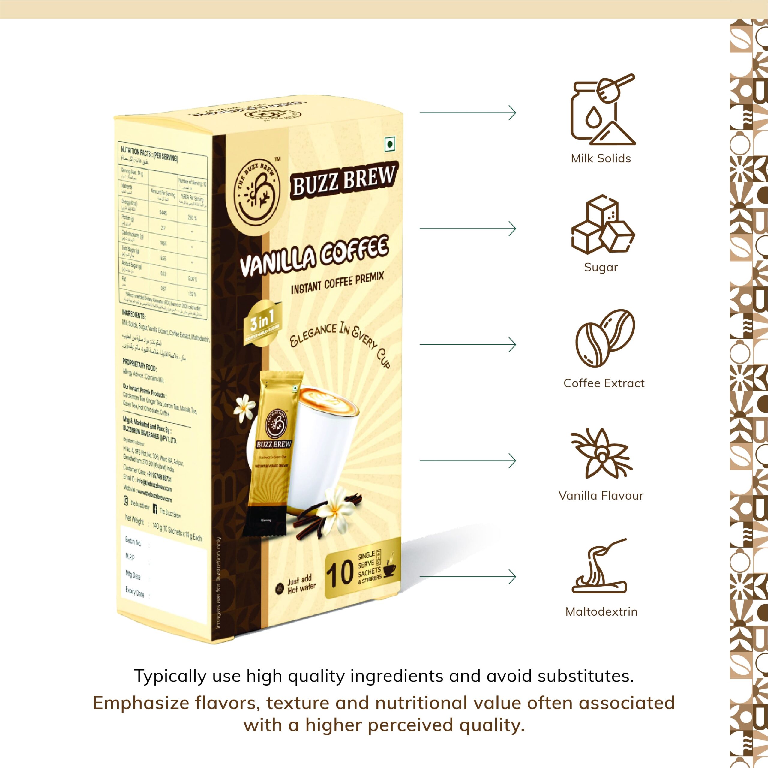 Vanilla Coffee Premix Sachet