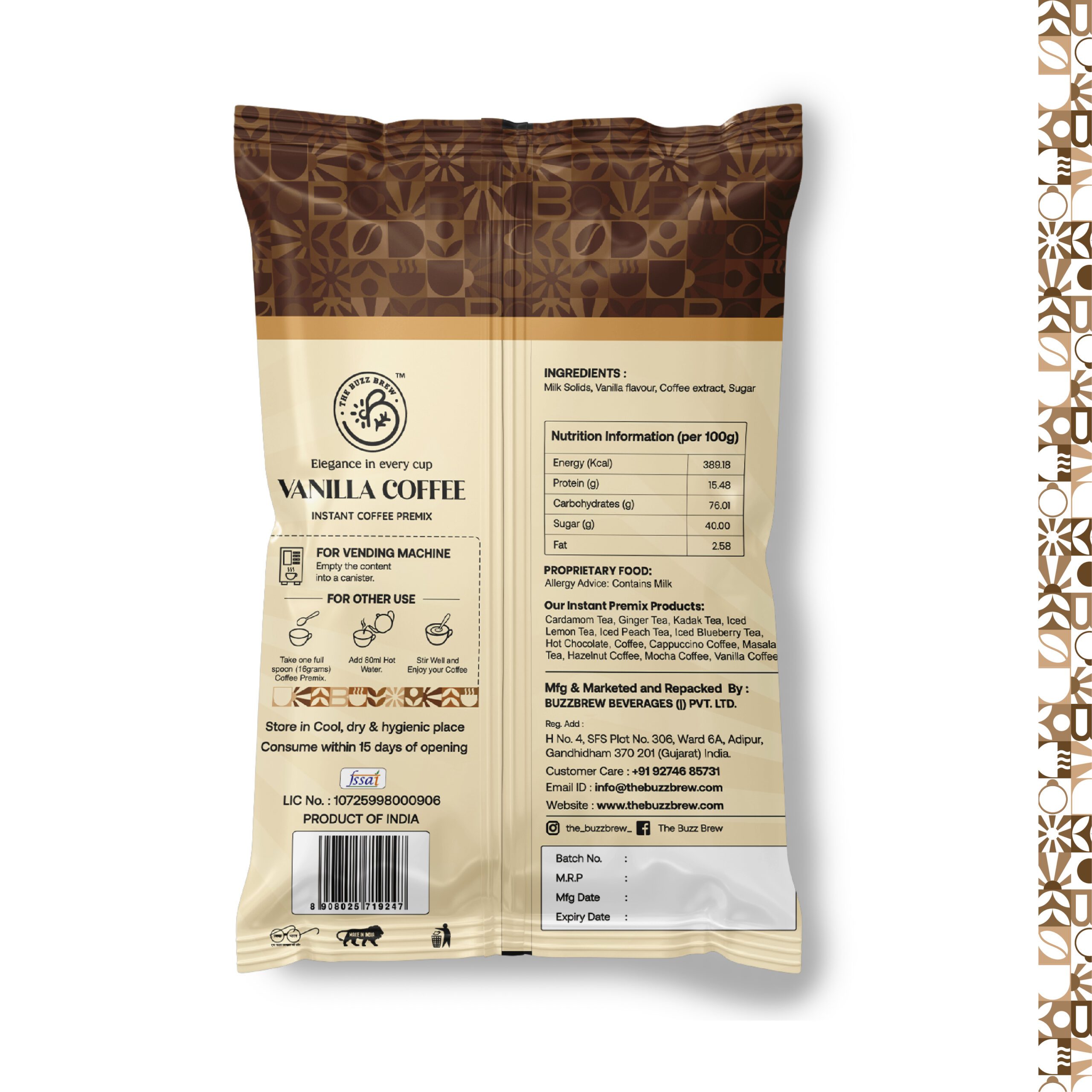 Vanilla Coffee Premix