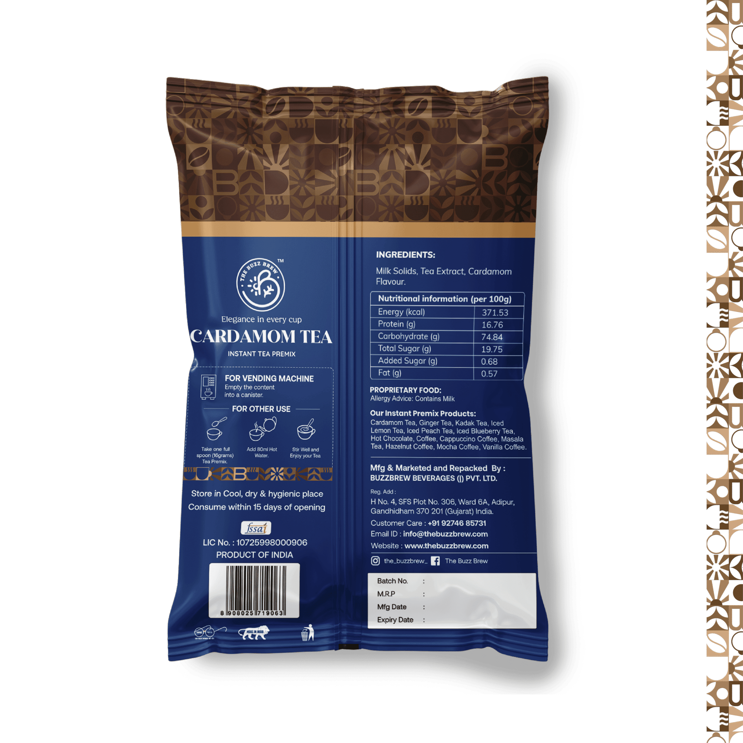 Buzz Brew Zero Sugar Instant Premix – Cardamom - Image 2